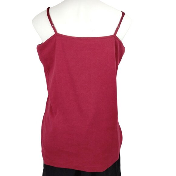 Newport News Womens XL Burgundy Embroidered Tank Top Floral Beaded Design - Picture 2 of 7